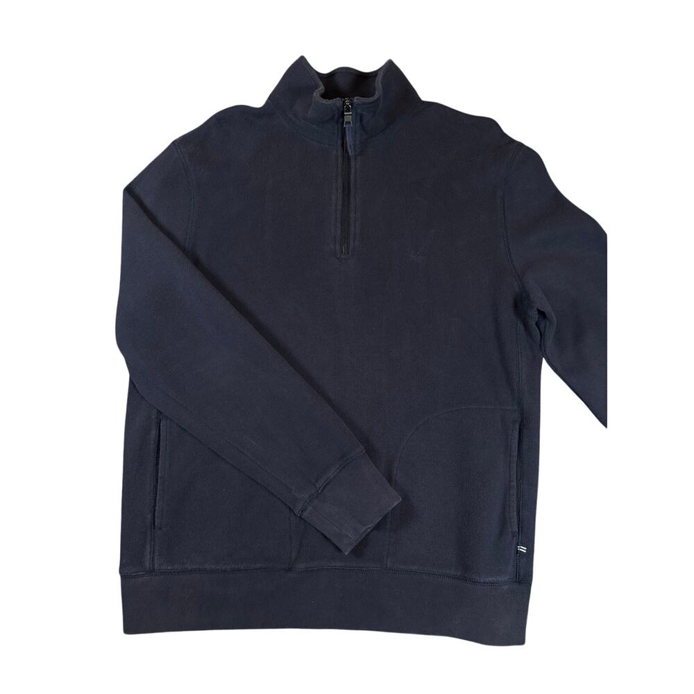 Nautica Men's L Navy Windward Quarter Zip Cotton Pullover K63228